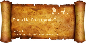 Mensik Antigoné névjegykártya